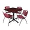 Kobe Kobe Square Table & Chair Set, Wood, Metal, Plastic Top, Mahogany TKB4242MH47BY - alternate 1